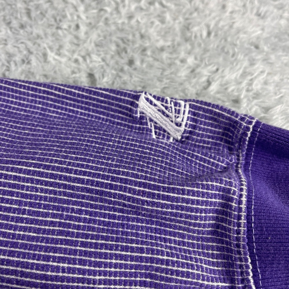 Pro Line NFL Minnesota Vikings Purple Striped Polo Shirt Logo Athletic Mens L - Picture 5 of 12